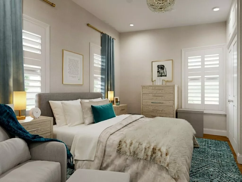 Tendances des chambres à coucher pour 2023: 16 idées déco inspirantes 16 teintes de sarcelle